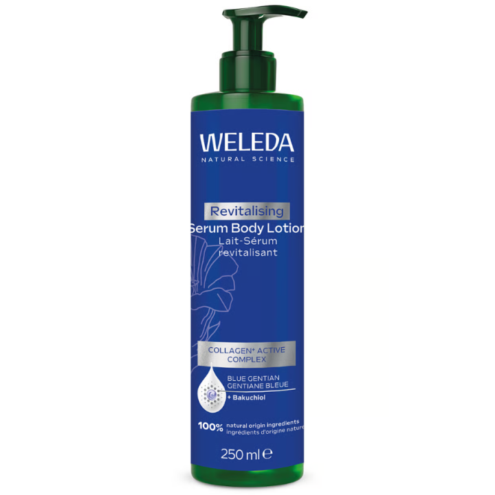 Lait-sérum revitalisant gentiane bleue Weleda - flacon-pompe de 250ml