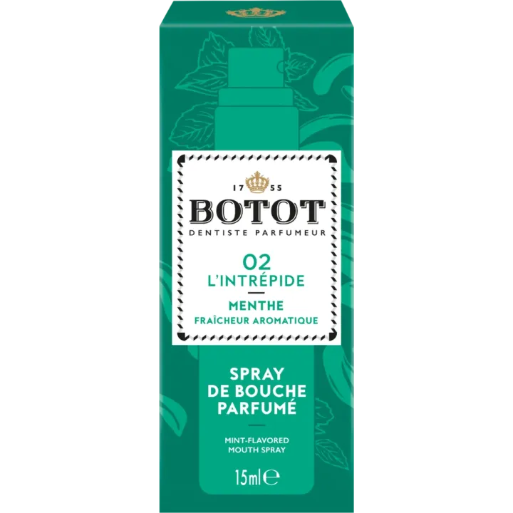 Spray de bouche parfumé Menthe 02 l'Intrépide Botot - spray de 15ml