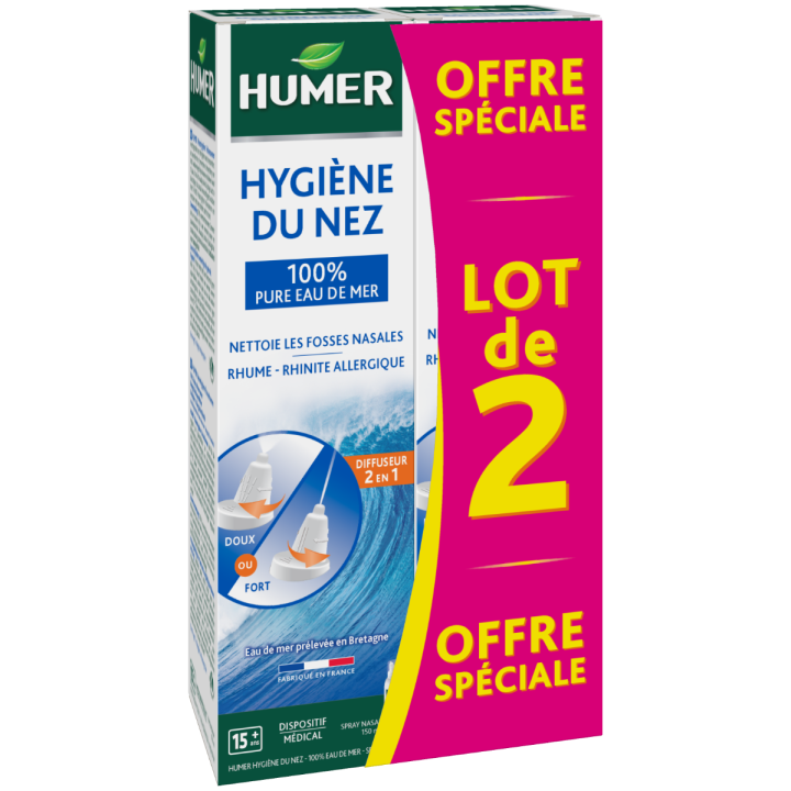 Hygiène du Nez Adulte Humer - Lot de 2 spray de 150ml