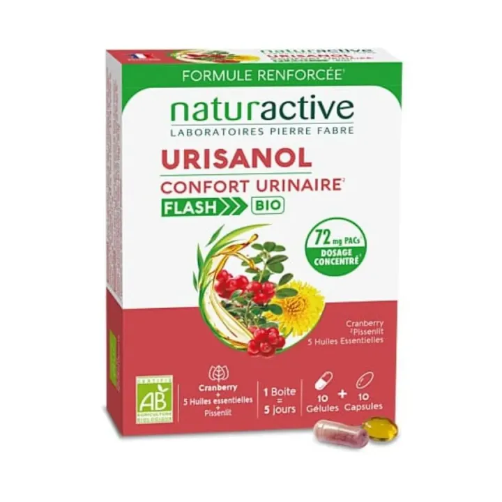 Urisanol confort urinaire flash Naturactive - boite de 20 capsules 