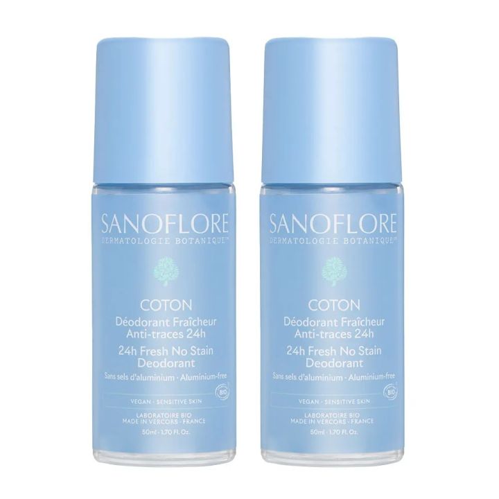 Déodorant fraîcheur coton anti-traces 24h bio Sanoflore