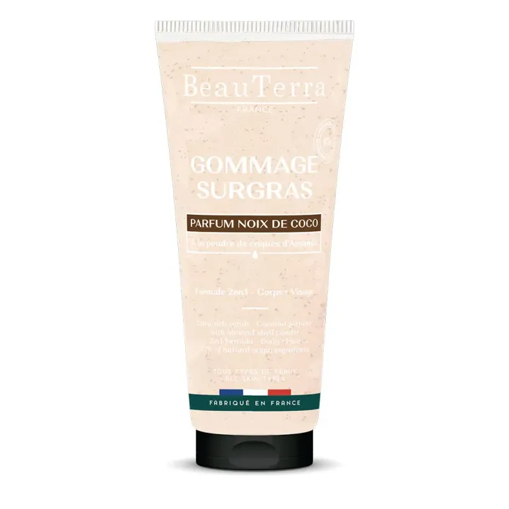 Gommage surgras parfum noix de coco BeauTerra - tube de 200ml
