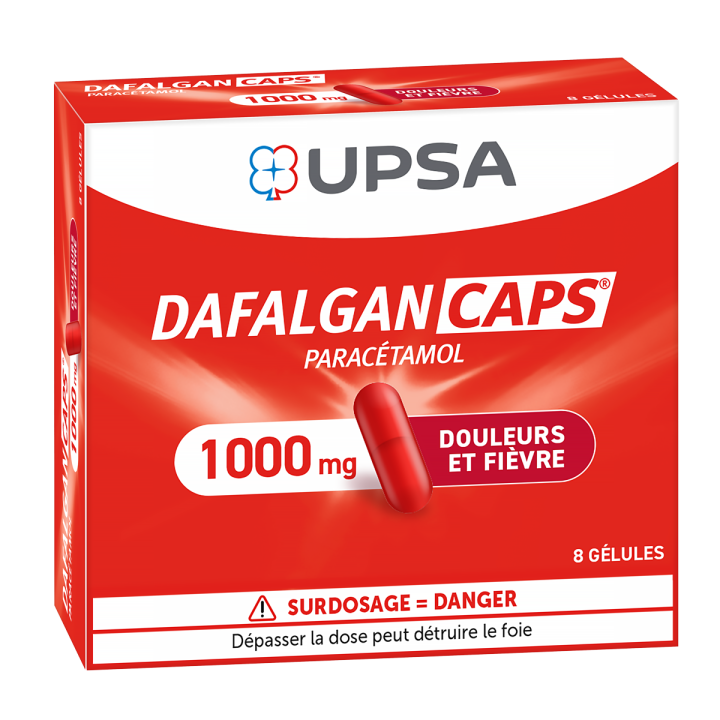 Dafalgan Caps 1000 mg gélule Upsa - boite de 8 gélules