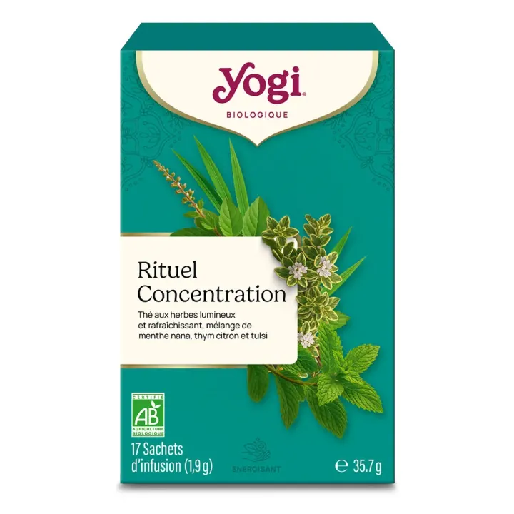 Menthe Concentration bio Yogi - boite de 17 sachets