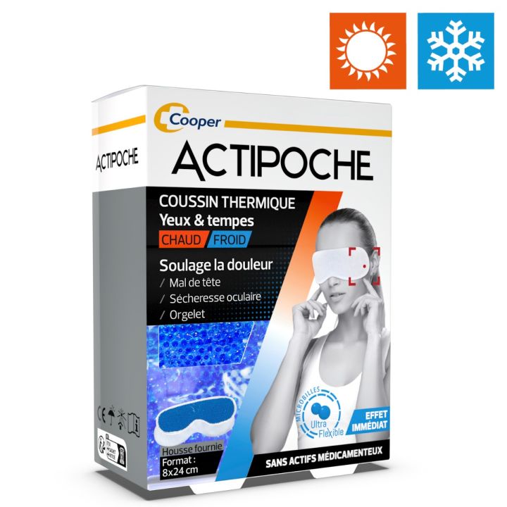 Actipoche coussin thermique chaud/ froid yeux & tempes Cooper - 1 coussin thermique 8x24 cm