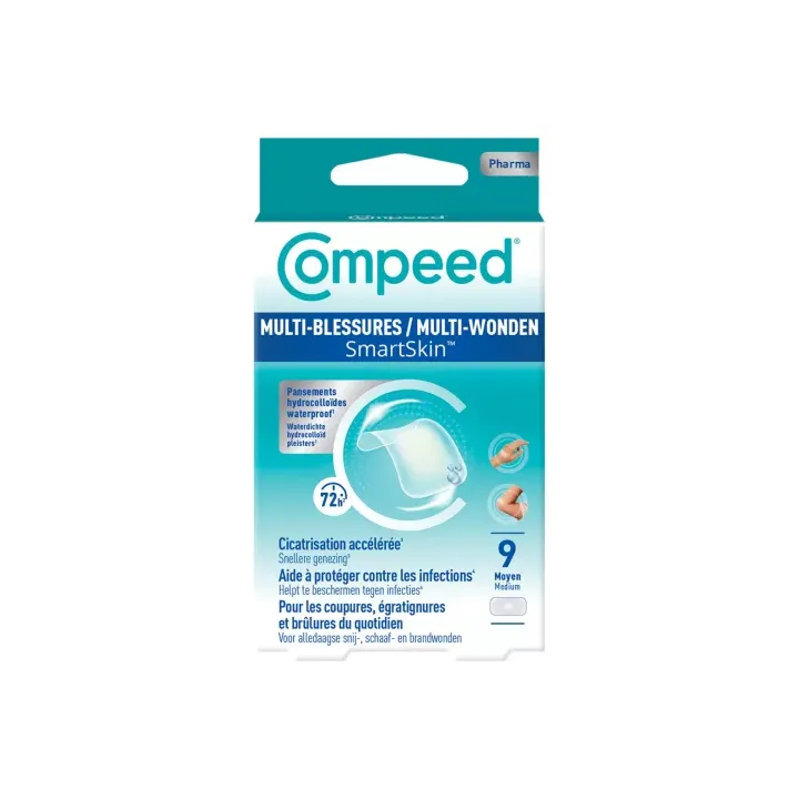 SmartSkin pansement multi-blessures moyen Compeed - 9 pansements