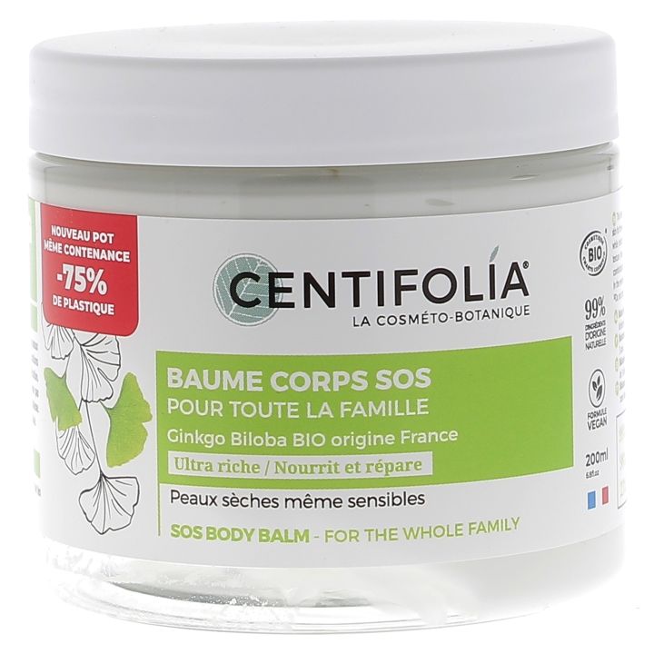 Baume corps SOS pour toute la famille bio Centifolia - pot de 200 ml