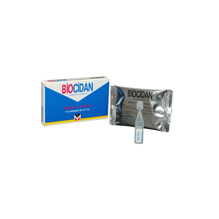 Biocidan 0,1mg/0,4ml collyre en récipient unidose - boîte de 10 récipients