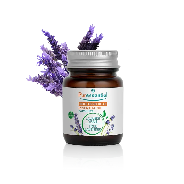 Capsules d'huile essentielle de lavande vraie bio Puressentiel - boîte de 60 capsules