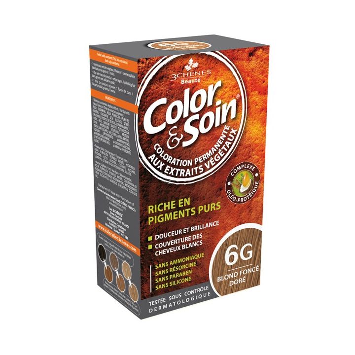 Color & soin coloration permanente Blond foncé doré 6G Les 3 chênes - 1 kit