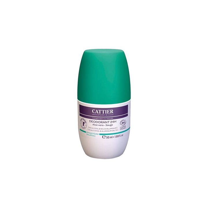 Déodorant 24h Aloe Vera - Sauge Cattier - roll-on de 50 ml