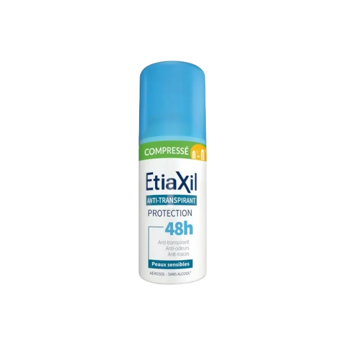 Déodorant anti-transpirant protection 48h compressé Etiaxil - spray de 100ml