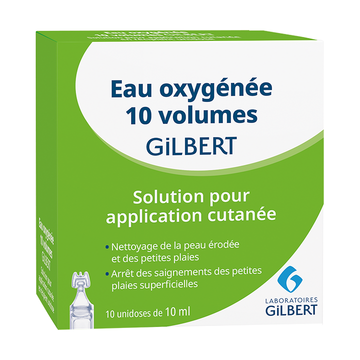 Eau oxygénée Gilbert - boîte de 10 unidoses de 10ml
