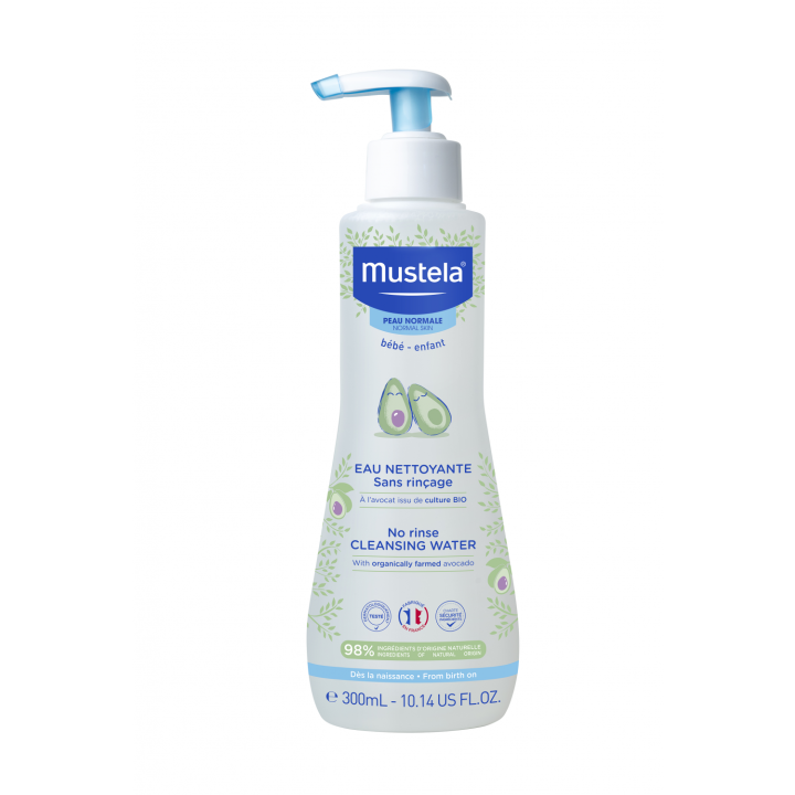 Eau nettoyante sans rinçage Mustela - flacon-pompe de 300 ml