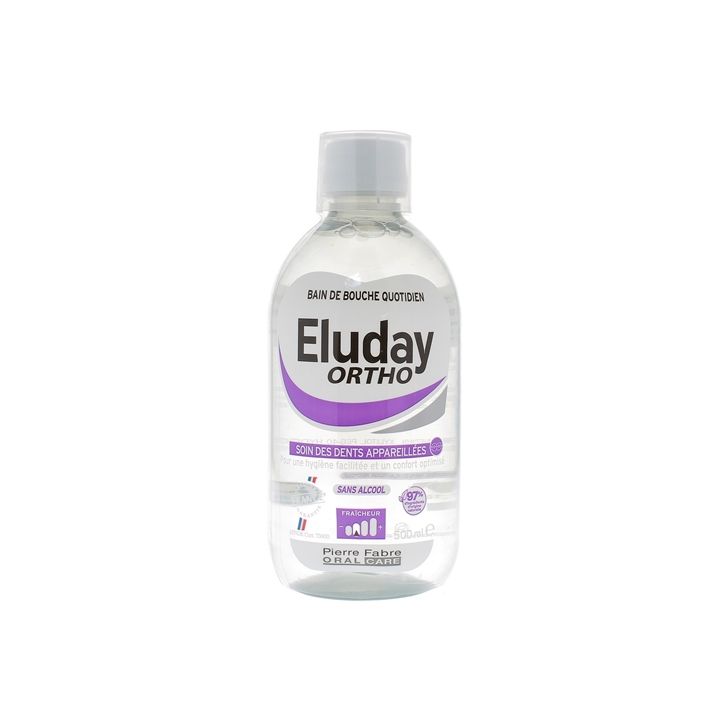 Eluday bain de bouche soin des dents appareillées sans alcool Pierre Fabre - flacon de 500 ml