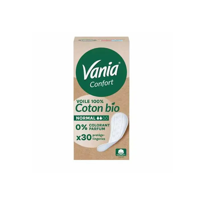 Confort protège-slip coton bio normal Vania - boite de 30 protège-lingeries