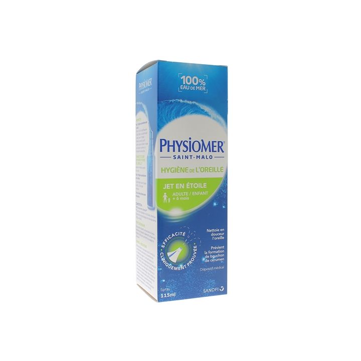 Hygiène de l'oreille jet en étoile Physiomer - flacon de 115 ml