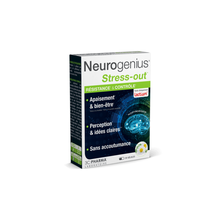 Neurogenius Stress-Out résistance & contrôle 3C Pharma - boîte de 30 gélules