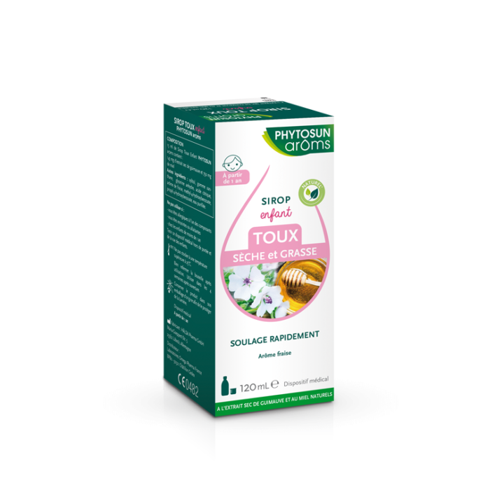 Sirop enfant toux sèche et grasse Phytosun Arôms - flacon de 120 ml