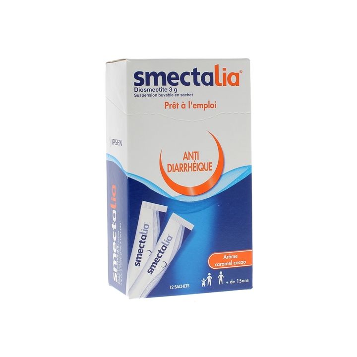Smectalia 3g suspension buvable goût caramel cacao en sachet - boite de 12 sachets