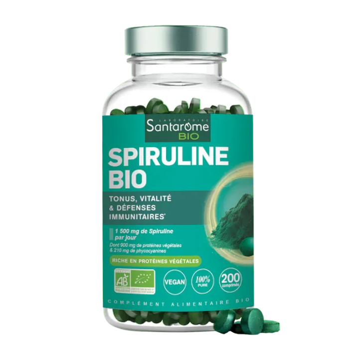 Spiruline bio Santarome - pot de 200 comprimés