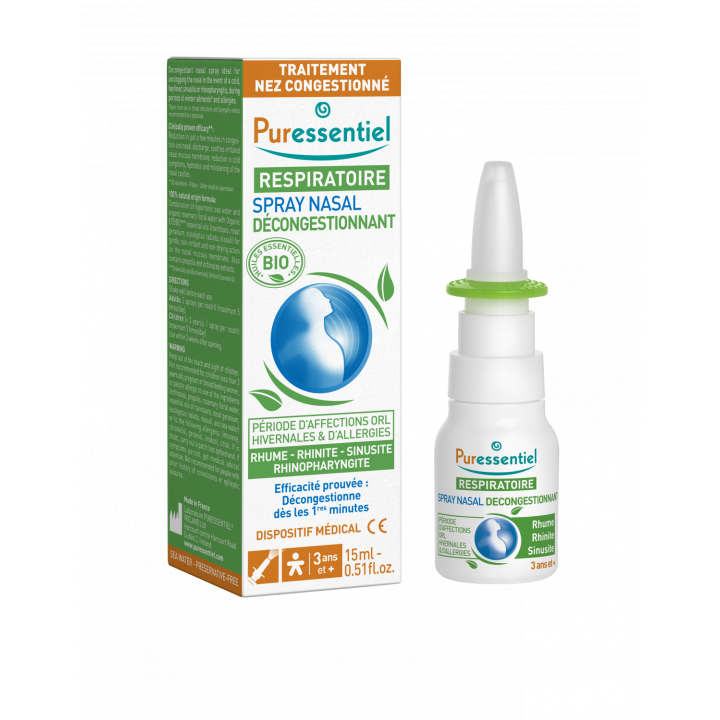 Spray nasal décongestionnant aux huiles essentielles bio Puressentiel