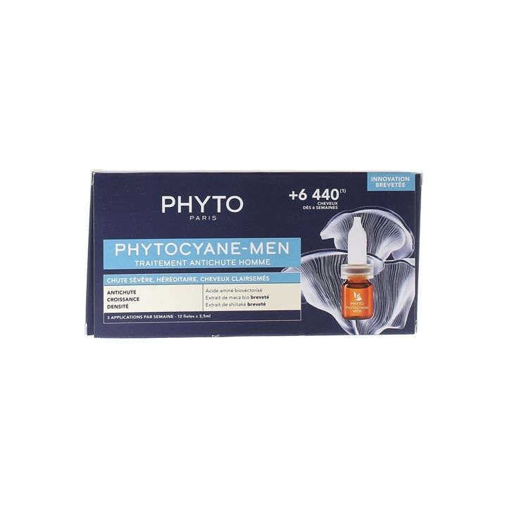 Phytocyane-men traitement anti-chute homme Phyto - boite 12 fioles x 3,50 ml