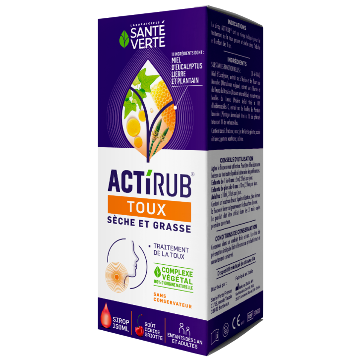 Actirub Toux Sèche et Grasse Santé Verte - flacon de 150 ml