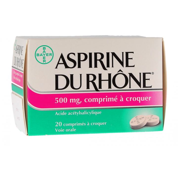 Aspirine du Rhône 500mg comprimé à croquer - boîte de 20 comprimés