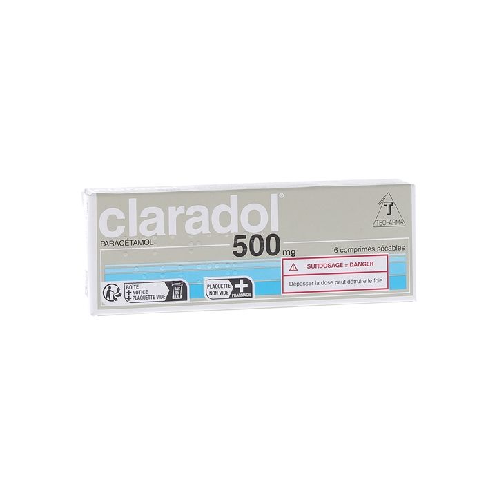 Claradol 500mg comprimé sécable - boîte de 16 comprimés