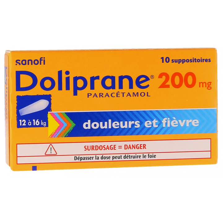 Doliprane 200mg suppositoire sécable - boîte de 10 suppositoires