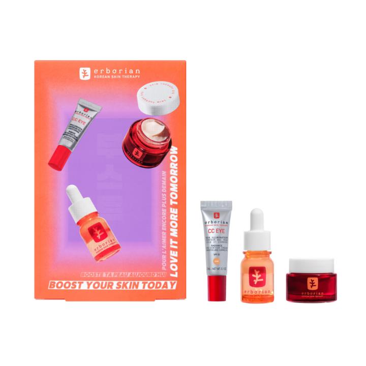 Boost your skin today skin therapy Duo x CC Eye doré Erborian - coffret de 3 produits