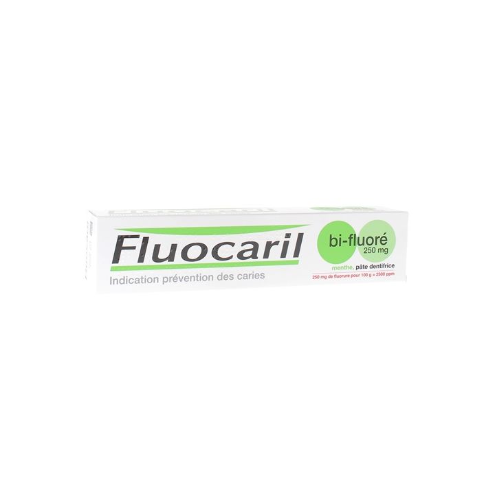 Pâte dentifrice menthe bi-fluoré 250 mg Fluocaril - tube de 125 ml