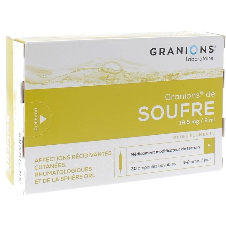Granions de soufre 19,5mg - Boîte de 30 ampoules de 2ml