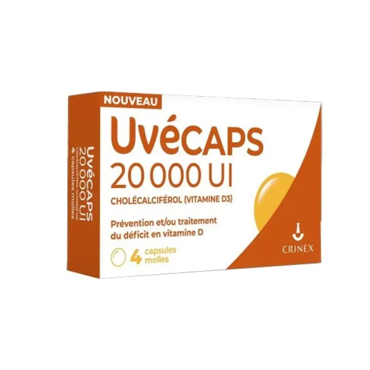 Uvécaps 20 000 UI Crinex - boite de 4 capsules molles