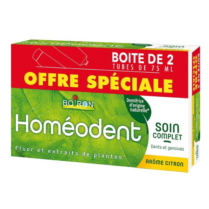 Dentifrice Homéodent soin complet dents et gencives goût citron Boiron