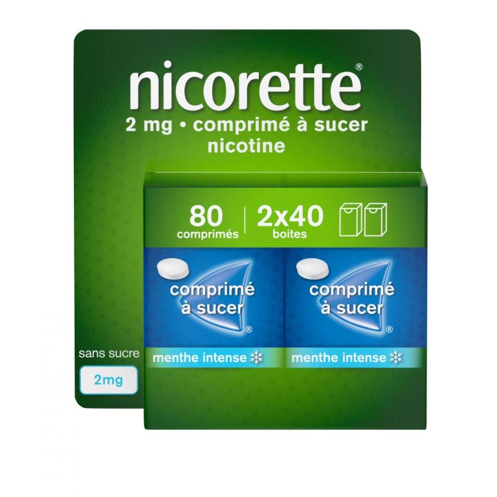 Nicorette 2 mg menthe intense comprimé à sucer - 2 boites de 40 comprimés