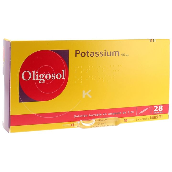 Oligosol Potassium solution buvable en ampoule - boîte de 28 ampoules
