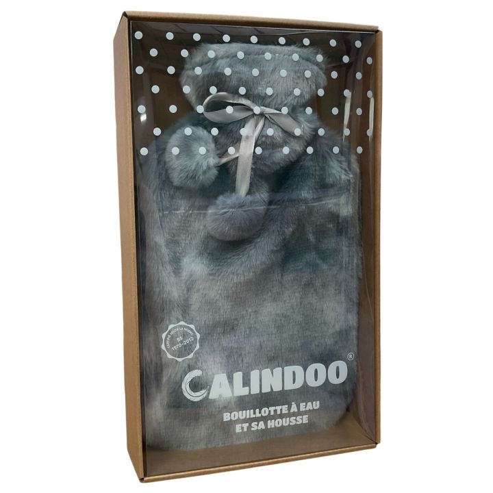 Bouillotte à eau avec housse marbrée Calindoo - bouillotte de 2L