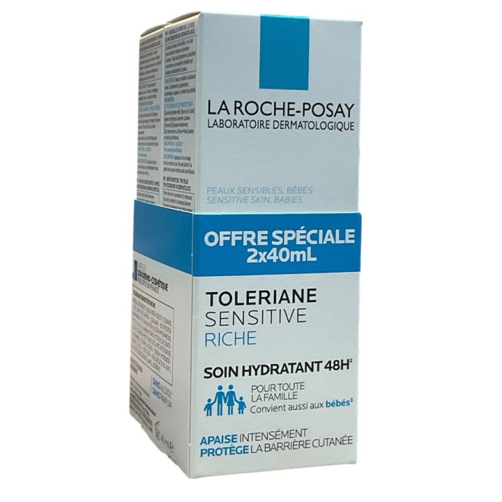 Tolériane Sensitive Riche soin hydrantant La Roche-Posay - lot de 2 tubes de 40ml