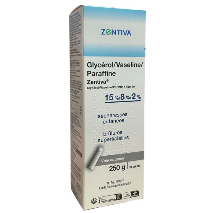 Glycérol/Vaseline/Paraffine 15%/8%/2% sécheresses cutanées Zentiva - tube de 250g