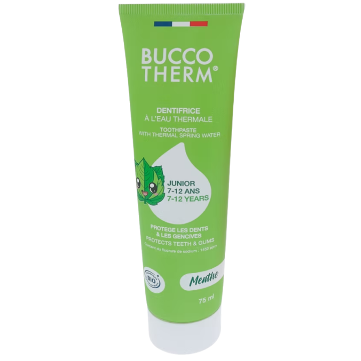 Dentifrice à l'eau thermale enfant 7-12 ans goût menthe Buccotherm - tube de 75ml