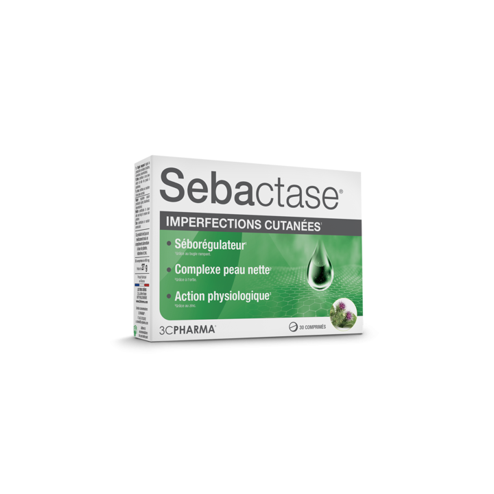 Sébactase imperfections cutanées 3C Pharma - boite de 30 comprimés