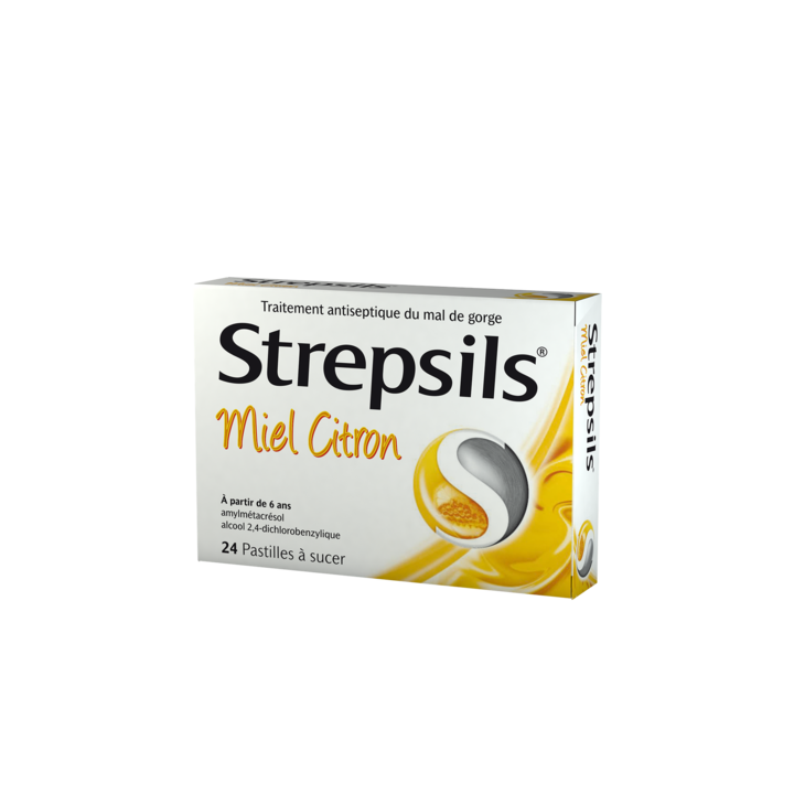 Strepsils miel citron pastille à sucer - boite de 24 pastilles
