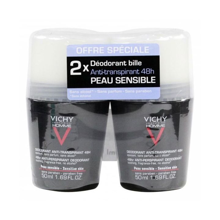 Déodorant anti-transpirant 48h peau sensible Vichy homme