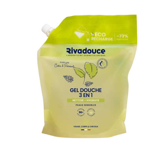 Gel douche 3 en 1 Cèdre & Patchouli Rivadouce - éco-recharge de 750ml - image 1