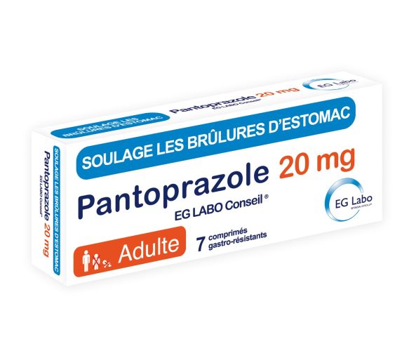 Pantoprazole 20mg EG Labo Conseil - boîte de 7 comprimés gastro-résistants - image 1