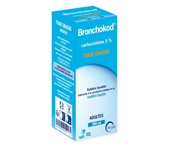 Bronchokod sirop Dès 15 ans; Adultes 5% - flacon de 250 ml