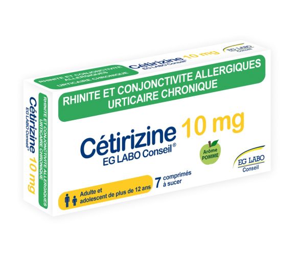 Cétirizine EG 10mg EG Labo - boîte de 7 comprimés à sucer - image 1