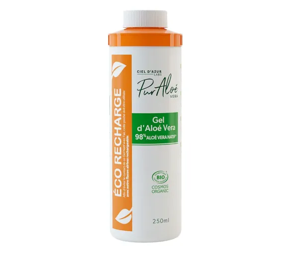 Gel 98% d'aloe vera bio Pur Aloé - éco-recharge de 250 ml